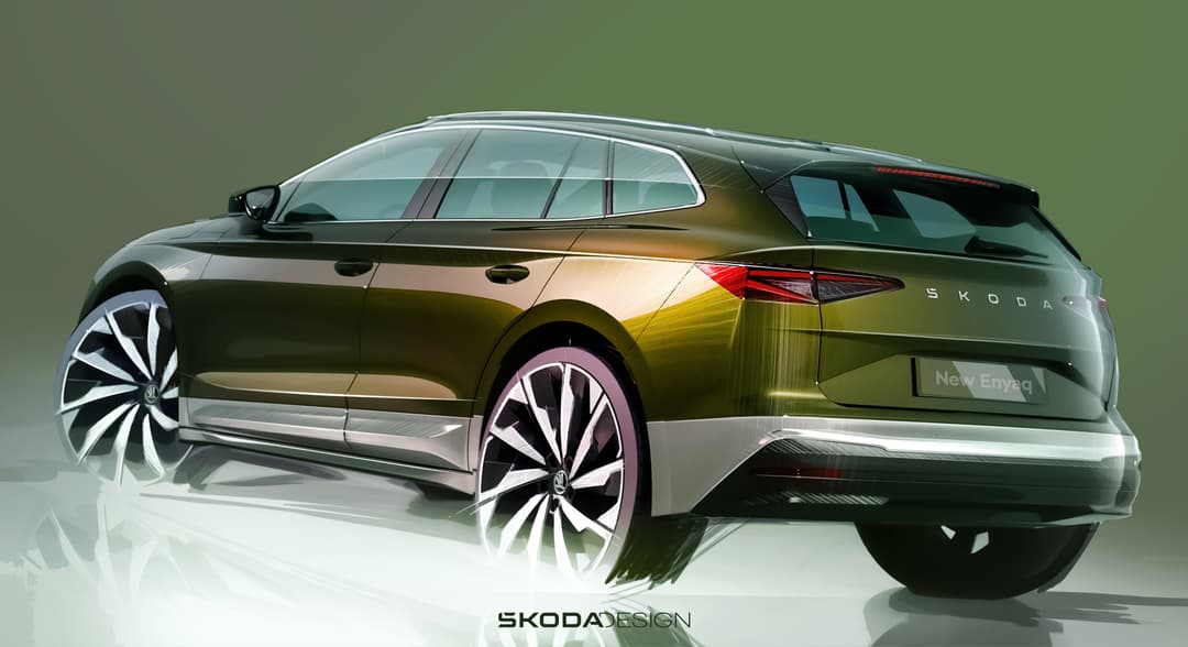 Designskizzen der neuen Škoda Enyaq-Familie