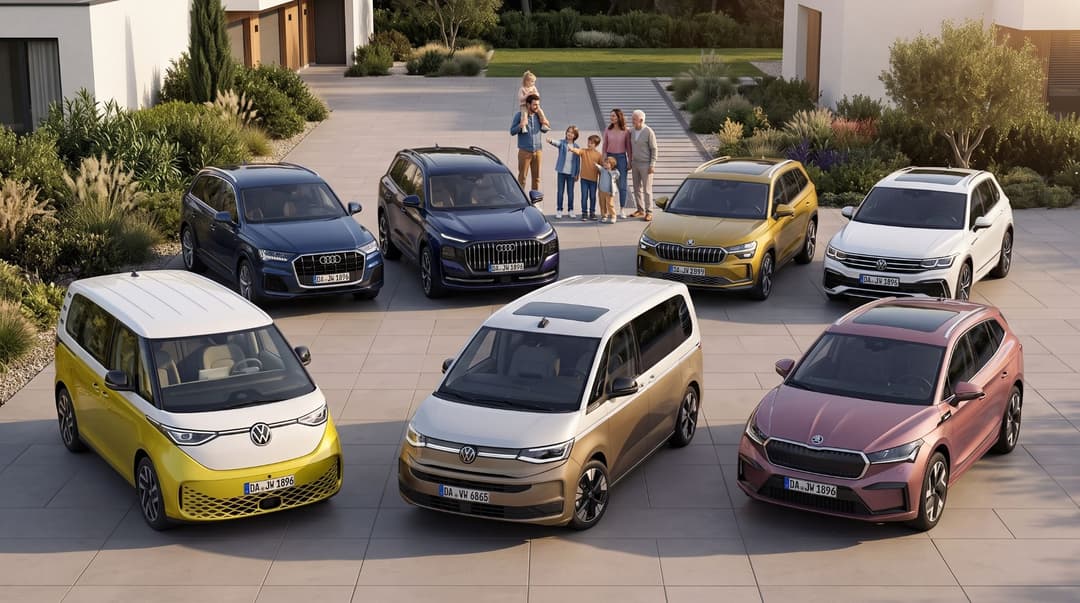 Unsere Besten: Familienfahrzeuge mit sieben Sitzen von Volkswagen, Audi und Škoda