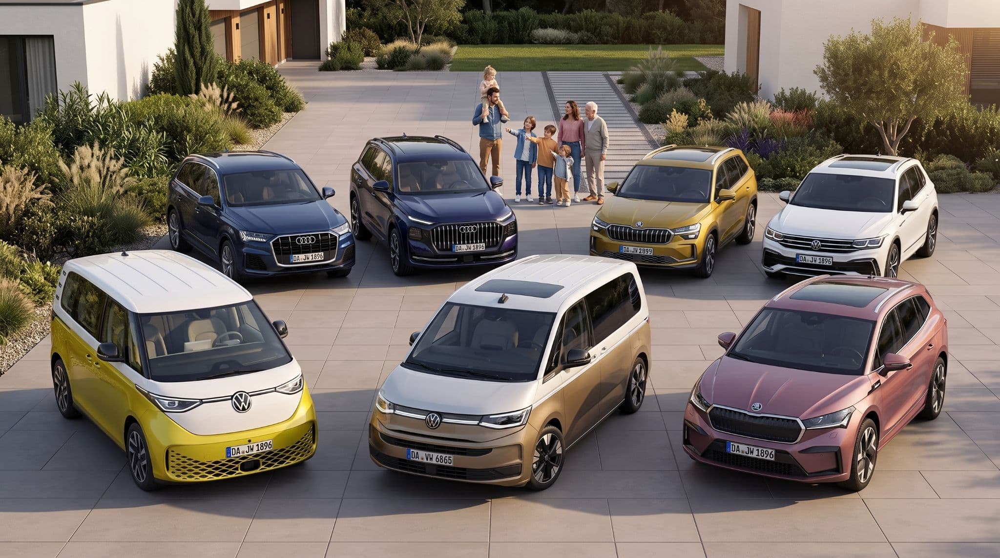 Unsere Besten: Familienfahrzeuge mit sieben Sitzen von Volkswagen, Audi und Škoda Header Image